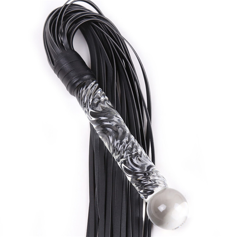 70cm Glass Handle Black Leathe - огляд і ціна Riding Crop Dressage