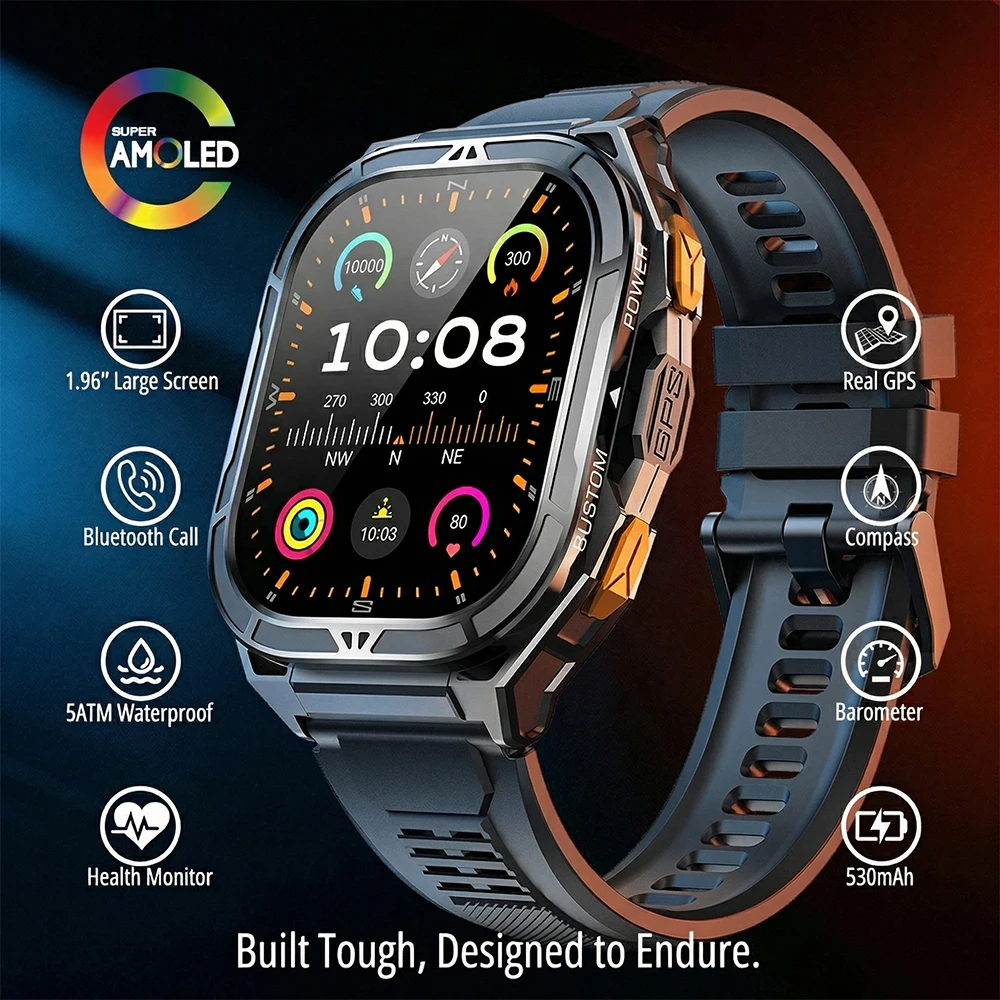 Luxury AMOLED Smartwatch Real  - огляд і ціна Outdoor Sport Smart Watch